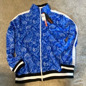 NWT Screenshot Brand Blue Paisley Tracksuit Jacket size L